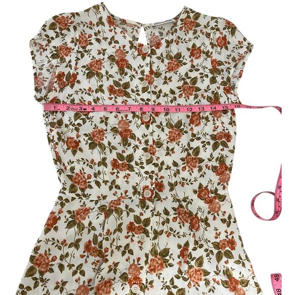 Reformation Fauna Dress Floral Button Front Mid Dress 6 Cottage Feminine Retro - Picture 11 of 13